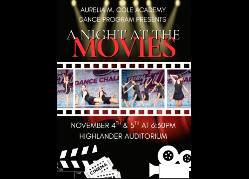 Logo for Aurelia M. Cole Academy "A Night at the Movies" Dance Concert Clermont, FL