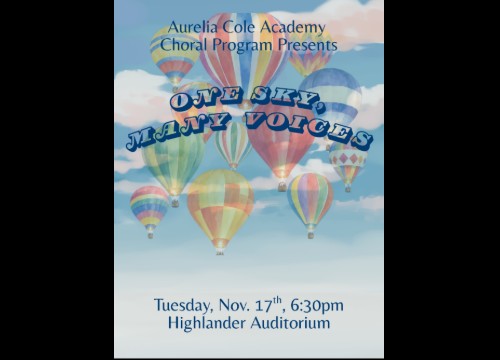 Logo for Aurelia M. Cole Academy "One Sky, Many Voices" Chorus Concert Clermont, FL