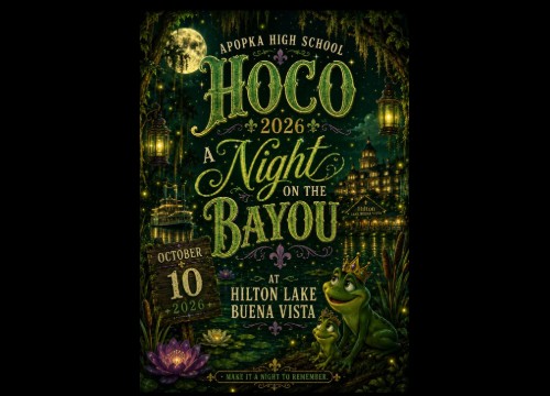 Logo for Apopka High School Homecoming Dance: A Night at the Bayou Lake Buena Vista, FL