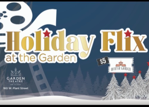 Logo for City of Winter Garden Holiday Flix at Garden Theatre on Plant Winter Garden, FL