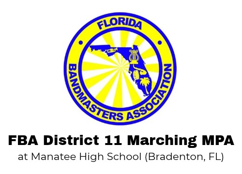 Logo for Florida Bandmasters Association District 11 FBA District 11 Marching MPA Bradenton, FL