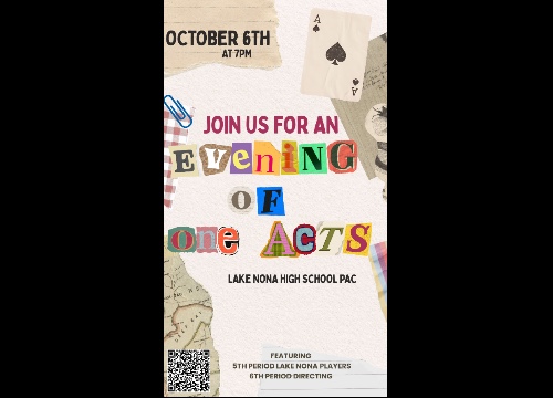 Logo for Lake Nona High School Evening of One Acts Orlando, FL