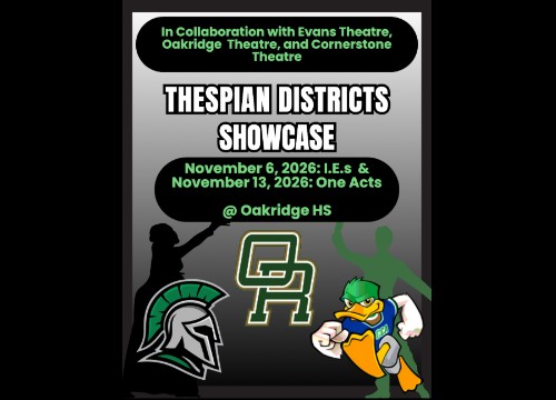 Logo for Oak Ridge High School Thespian District Showcase Orlando, FL