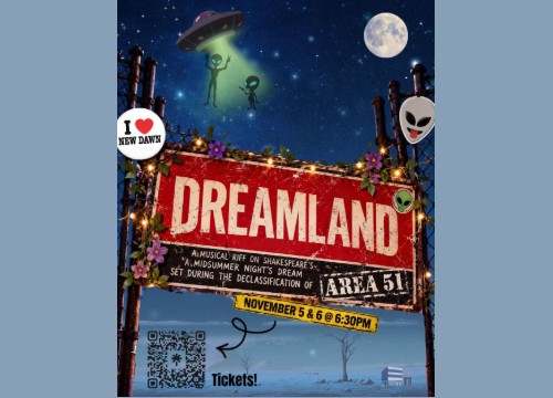 Logo for Somerset Preparatory Academy Homestead Dreamland (or a riff on Shakespeare's Midsummer set during the declassification of Area 51) Homestead, FL