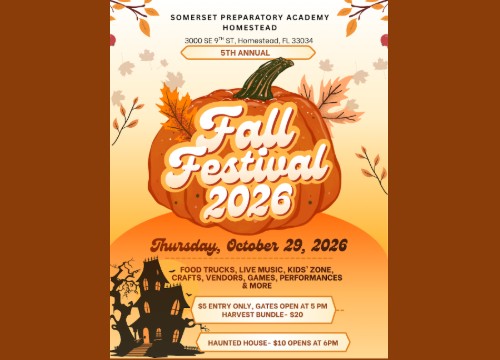 Logo for Somerset Preparatory Academy Homestead Fall Festival Homestead, FL